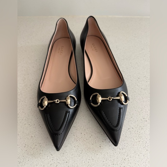 Gucci Shoes - Gucci Erin Ballet Flats Black Leather Size EU 39 US 9